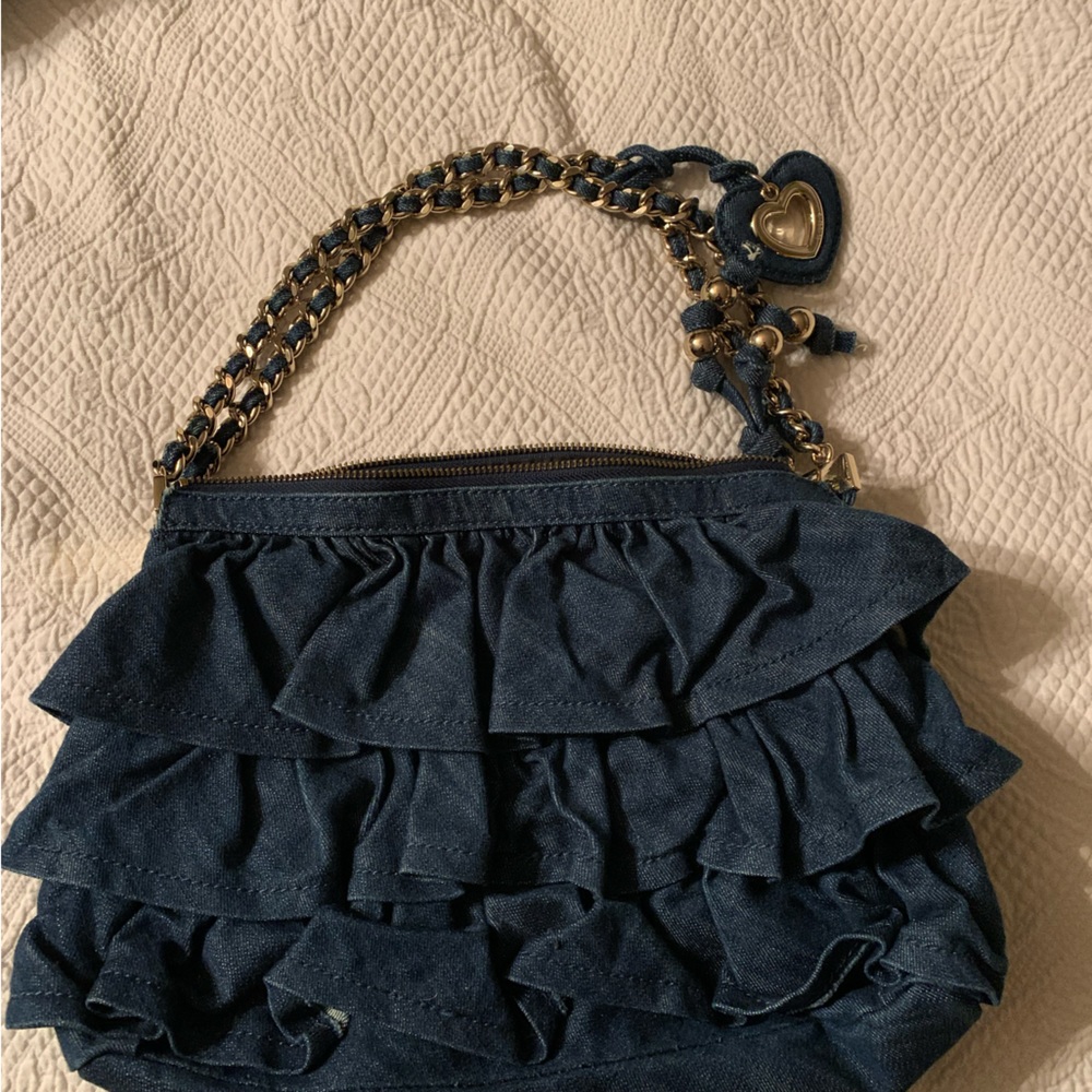 Bebe Denim ruffle bag. Great condition